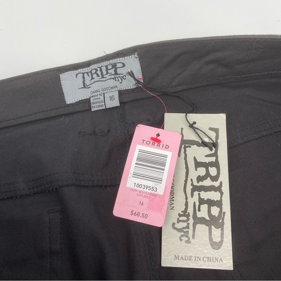 NWT Tripp NYC x Torrid Faux Leather Pleather Front Black Skinny Jeans Size 16 - Picture 10 of 13